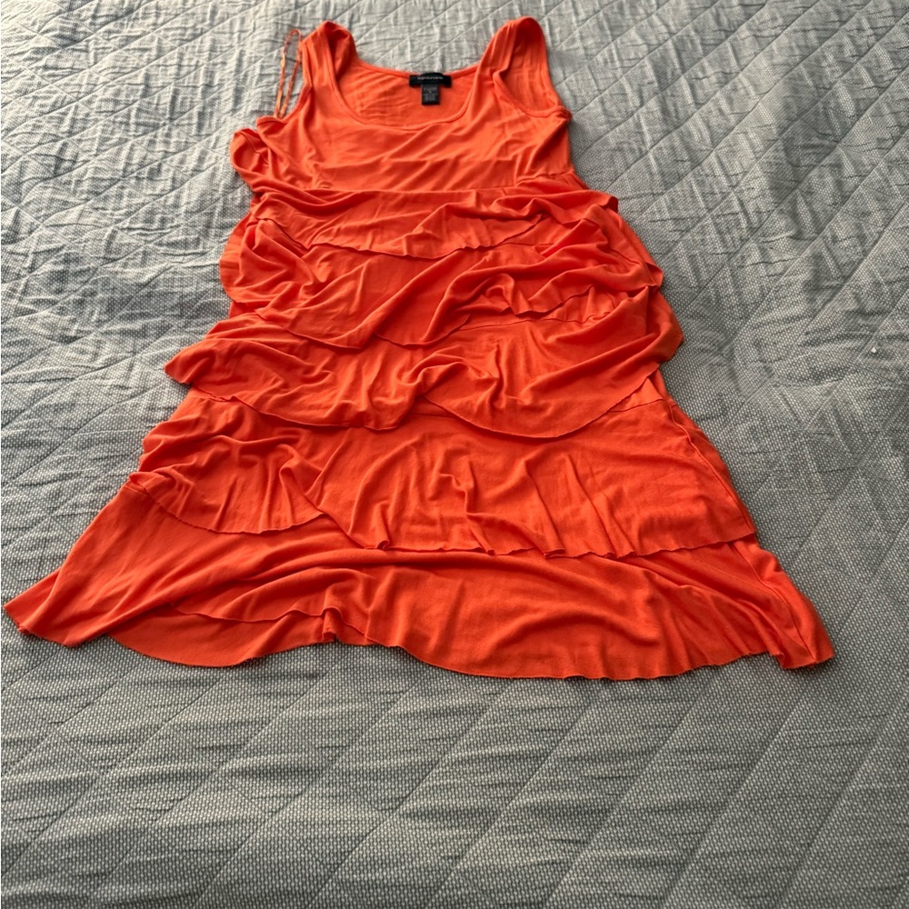 Vibrant Orange Sleeveless Mini Dress